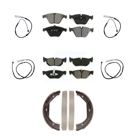 Front Rear Semi-Metallic Disc Brake Pads And Wear Sensors Kit (7Pc) For BMW X1 KSW-100273
