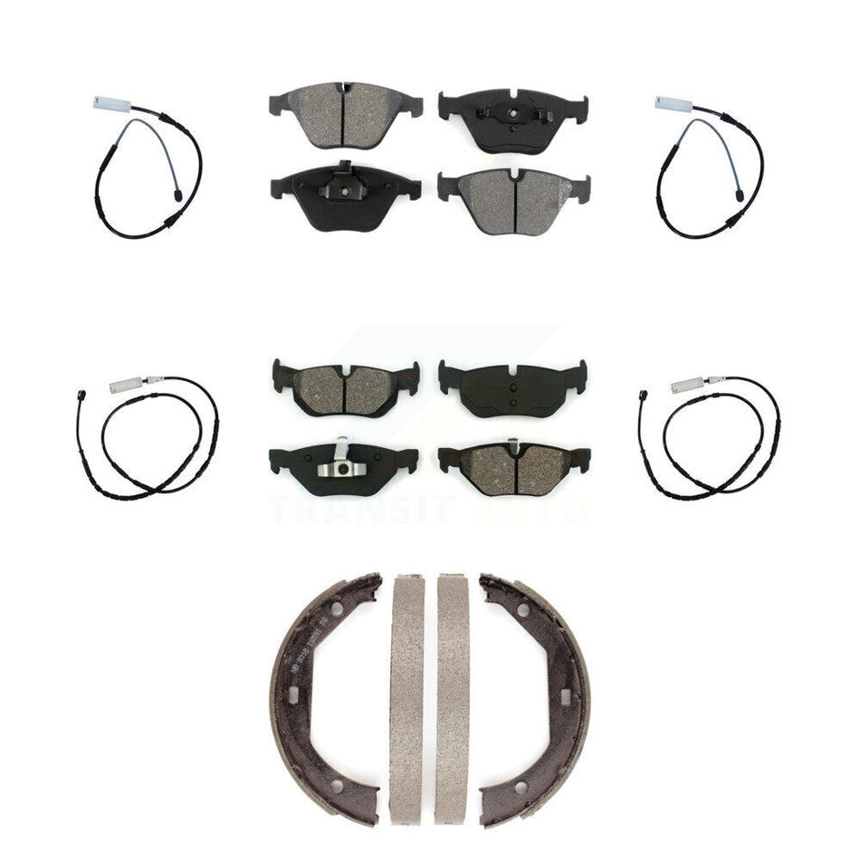 Front Rear Semi-Metallic Disc Brake Pads And Wear Sensors Kit (7Pc) For BMW X1 KSW-100273