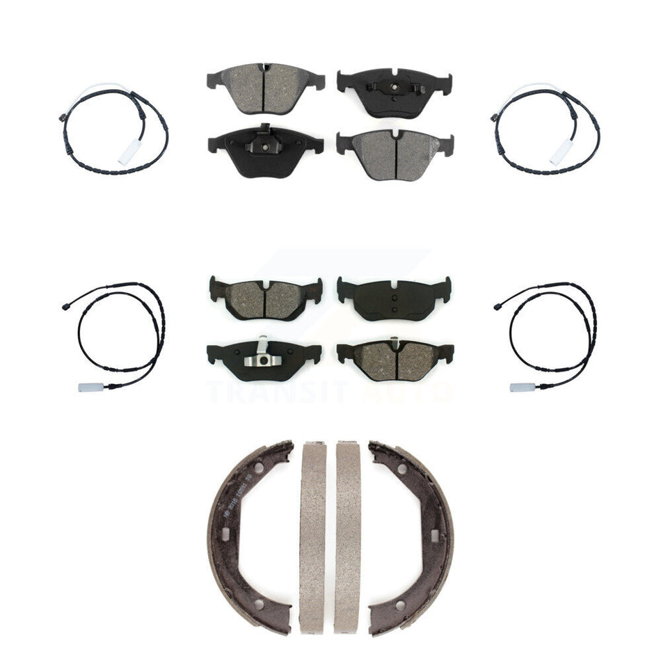 Front Rear Semi-Metallic Disc Brake Pads And Wear Sensors Kit (7Pc) For BMW 328i xDrive KSW-100278
