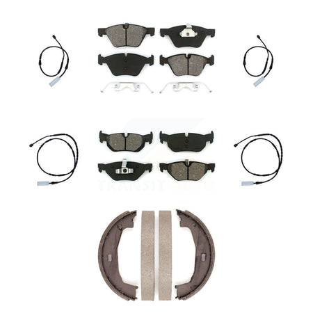 Front Rear Semi-Metallic Disc Brake Pads And Wear Sensor Kit (7Pc) For 2013 BMW 128i 3.0L KSW-100279