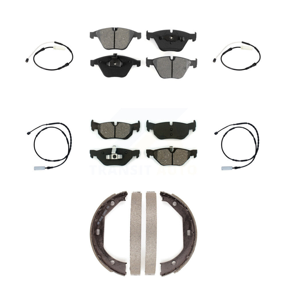 Front Rear Semi-Metallic Disc Brake Pads And Wear Sensors Kit (7Pc) For BMW 328i xDrive KSW-100280
