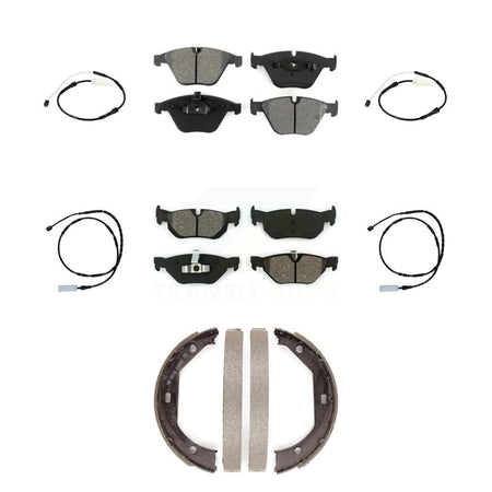 Front Rear Semi-Metallic Disc Brake Pads And Wear Sensors Kit (7Pc) For BMW 328i xDrive KSW-100280
