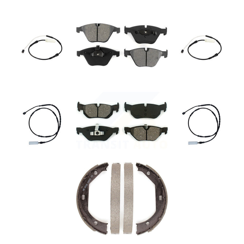Front Rear Semi-Metallic Disc Brake Pads And Wear Sensors Kit (7Pc) For BMW 328i xDrive KSW-100280