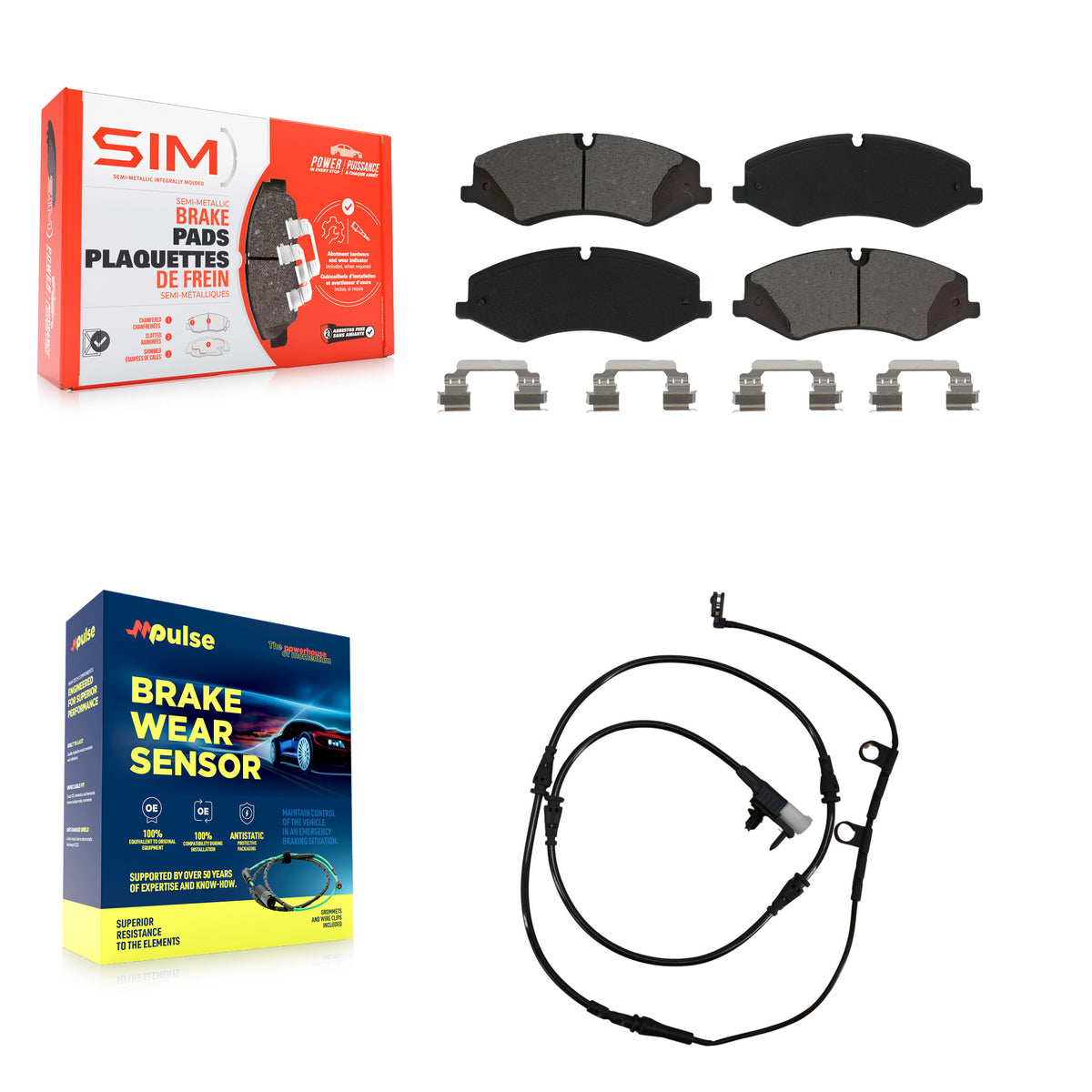Front Semi-Metallic Disc Brake Pads And Wear Sensors Kit For Land Rover Range Sport KSW-100302