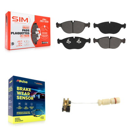 Front Semi-Metallic Brake Pads Wear Sensor Kit For Mercedes-Benz E430 SLK32 AMG E55 CLK55 KSW-100307