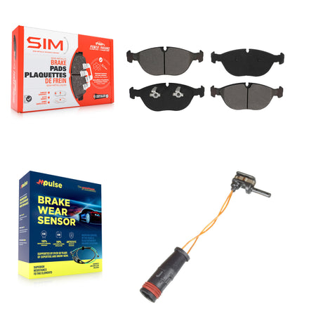 Front Semi-Metallic Disc Brake Pads And Wear Sensors Kit For 2006 Mercedes-Benz E350 AWD KSW-100310