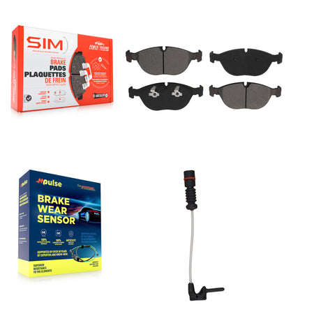 Front Semi-Metallic Brake Pad & Wear Sensor Kit For Chrysler Crossfire Mercedes-Benz E430 KSW-100314
