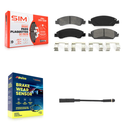 Front Semi-Metallic Brake Pads Wear Sensor Kit For GMC Chevrolet Silverado 1500 LD Sierra KSW-100331