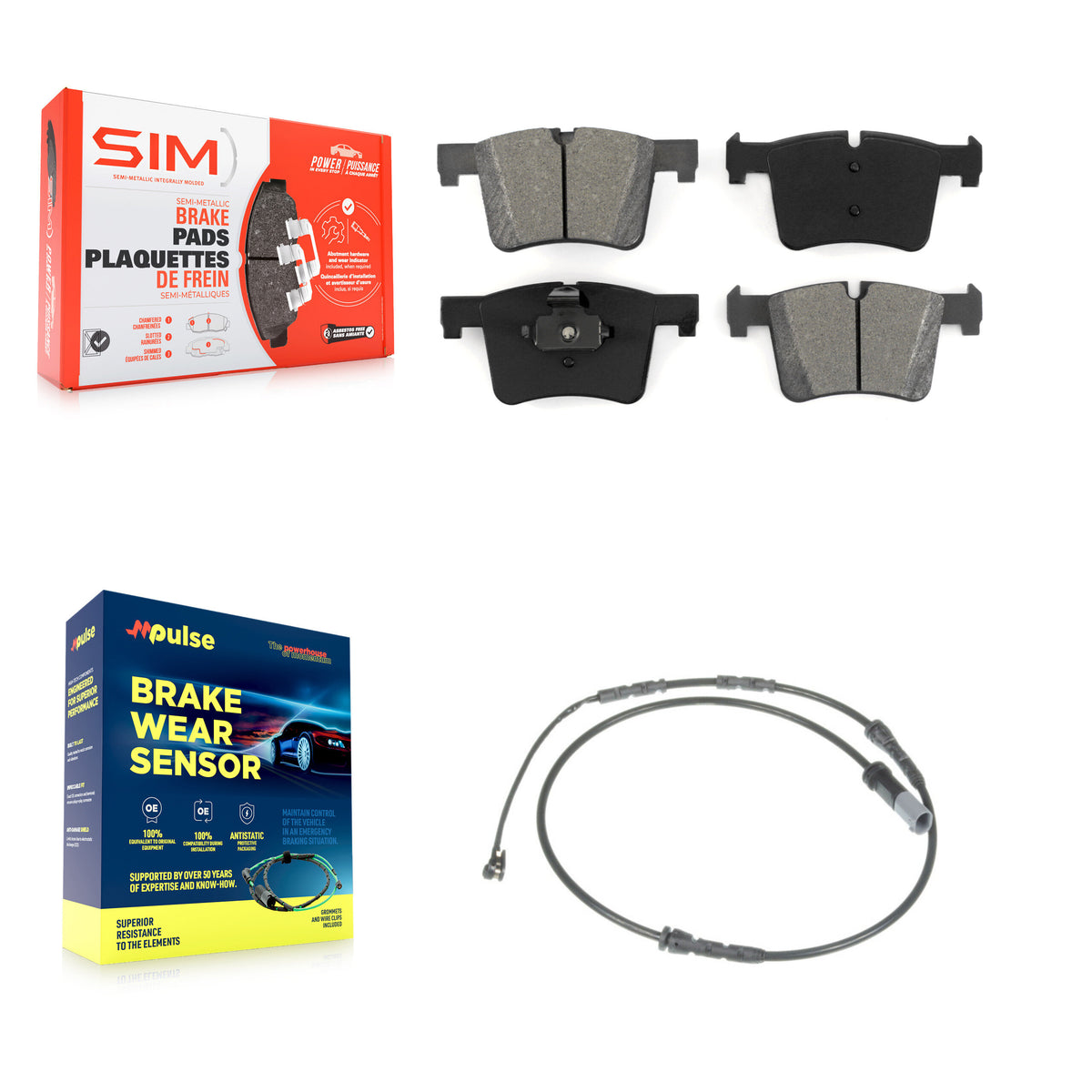 Front Semi-Metallic Disc Brake Pads And Wear Sensors Kit For BMW X3 X4 KSW-100354