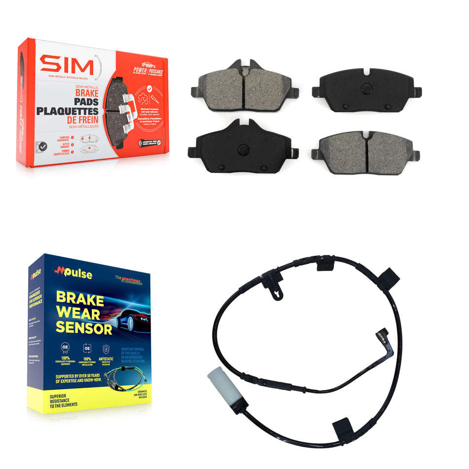 Front Semi-Metallic Disc Brake Pads And Wear Sensors Kit For Mini Cooper KSW-100360