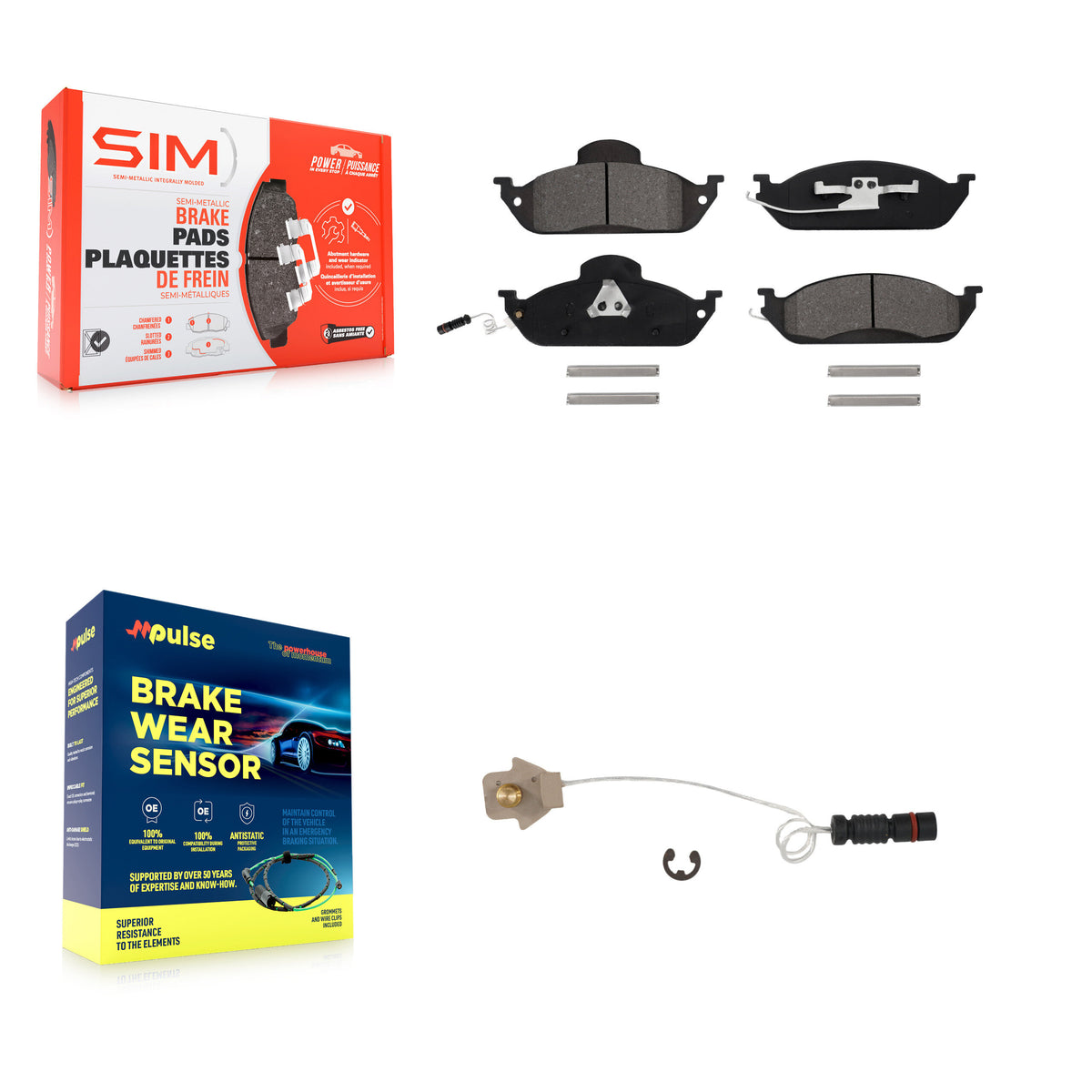 Front Semi-Metallic Brake Pad & Extra Wear Sensor Kit For Mercedes-Benz ML320 ML350 ML430 KSW-100371