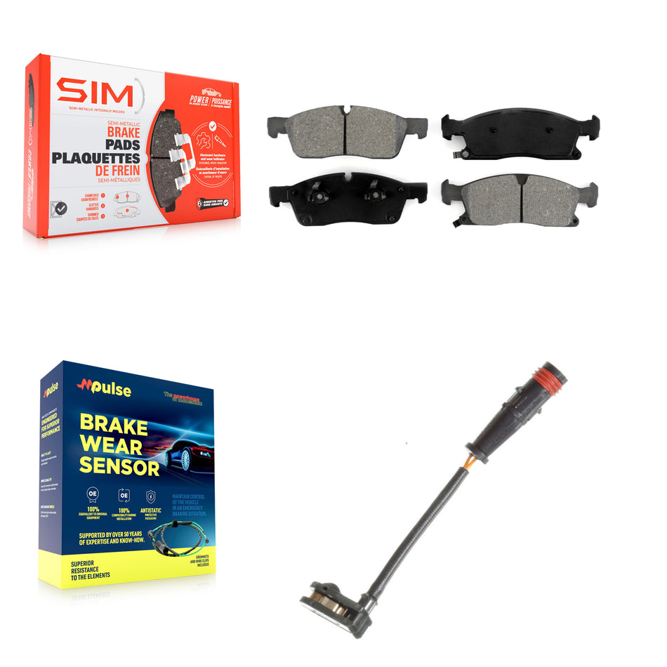 Front Semi-Metallic Disc Brake Pads Wear Sensor Kit For Mercedes-Benz ML350 GLE350 GLE400 KSW-100374