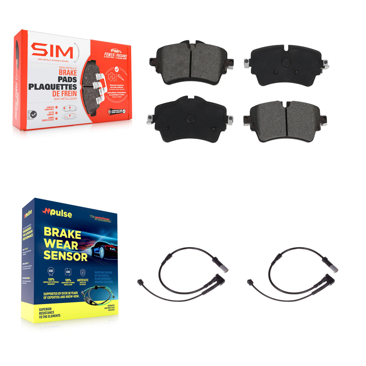 Front Semi-Metallic Disc Brake Pads And Wear Sensors Kit For Mini Cooper KSW-100398