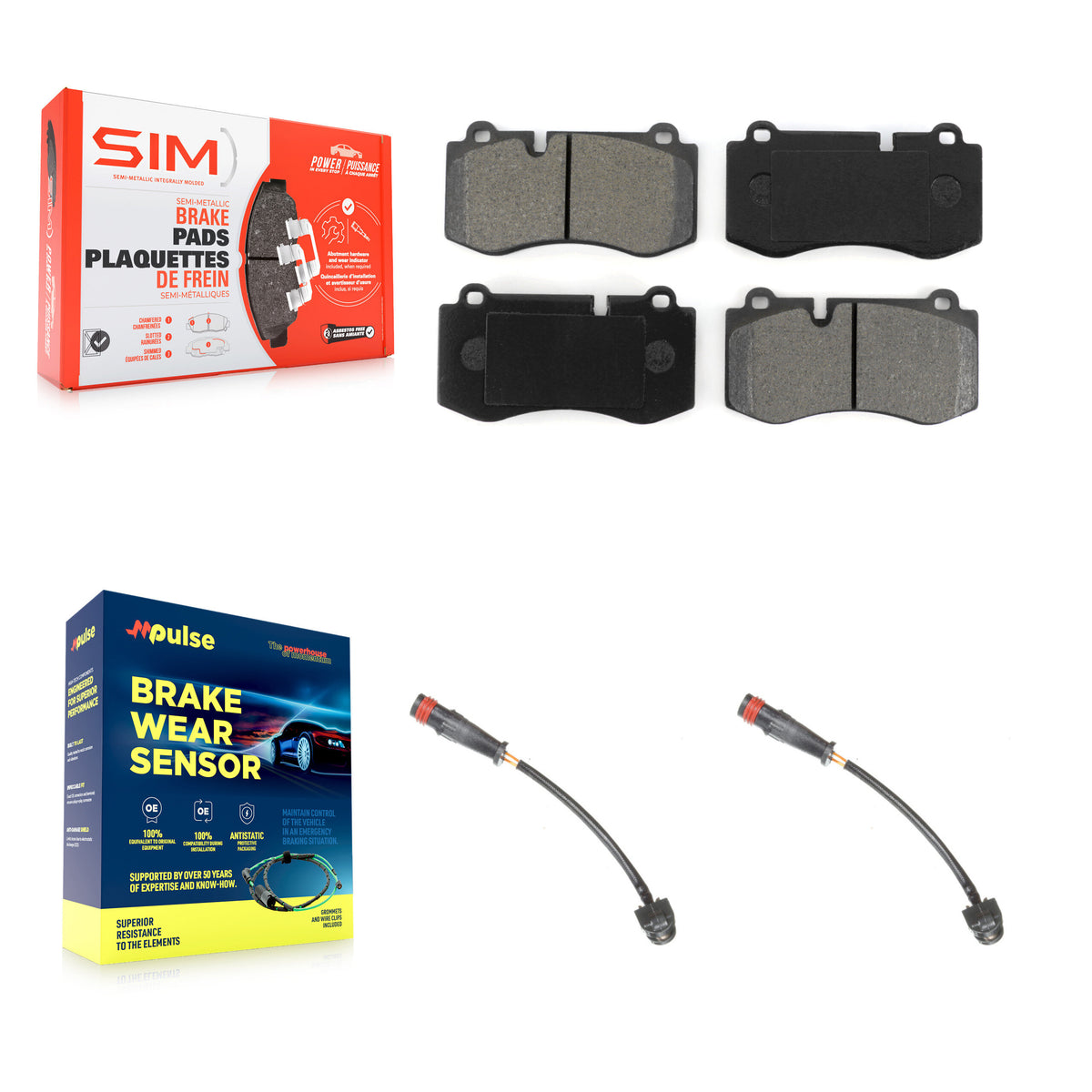 Front Semi-Metallic Brake Pad Wear Sensor Kit For Mercedes-Benz S550 S450 CL550 S400 S600 KSW-100419
