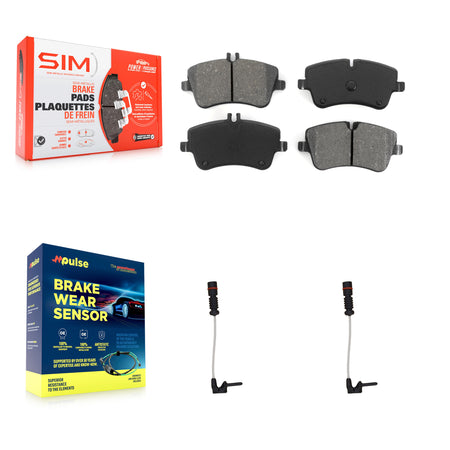 Front Semi-Metallic Brake Pad Wear Sensor Kit For 03 Mercedes-Benz CLK320 Coupe with 3.2L KSW-100424
