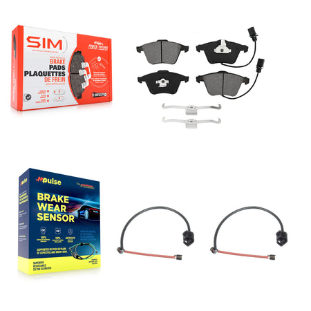Front Semi-Metallic Brake Pads & Extra Wear Sensor Kit For 2012-2013 Audi TT Quattro 2.0L KSW-100432