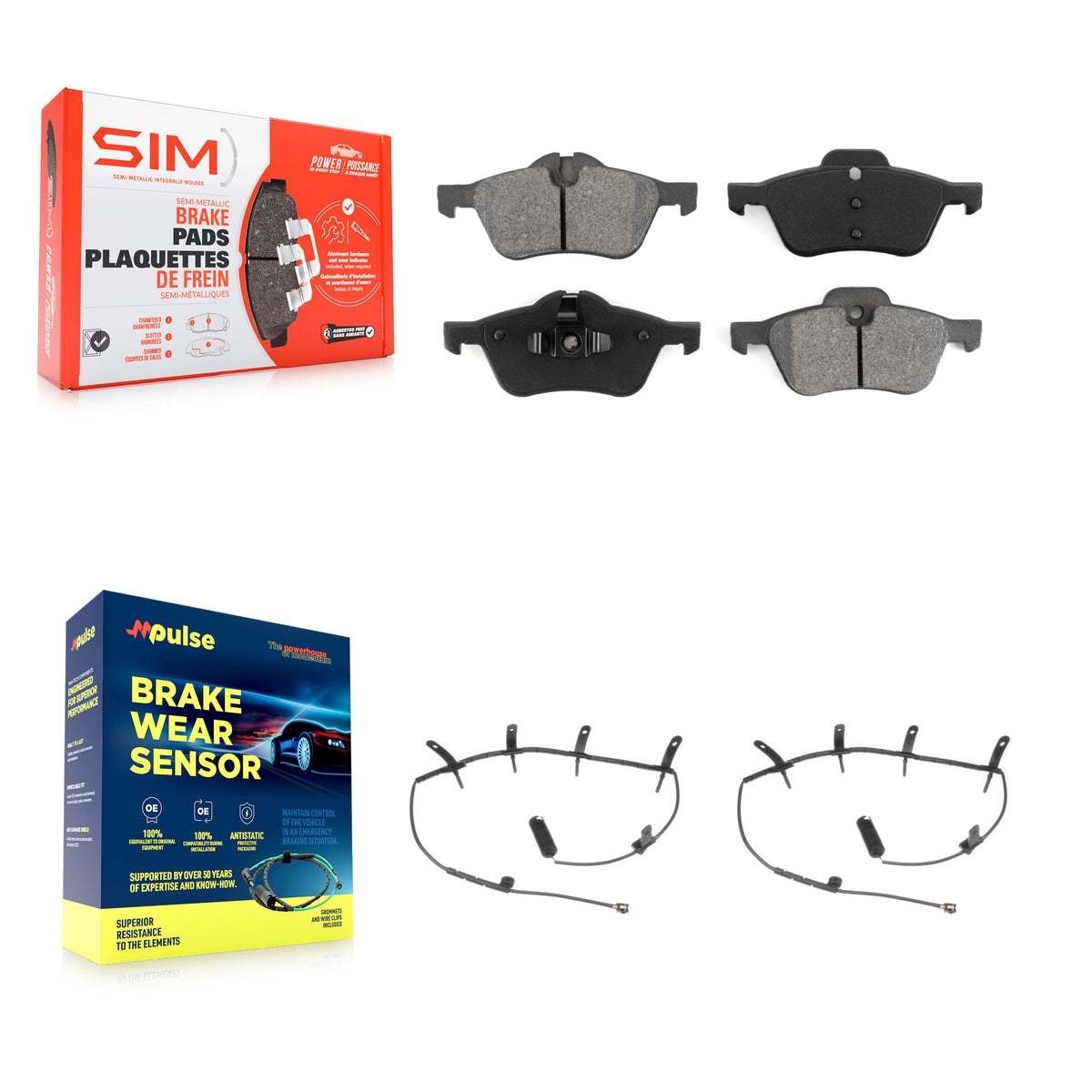 Front Semi-Metallic Disc Brake Pads And Wear Sensors Kit For Mini Cooper KSW-100439