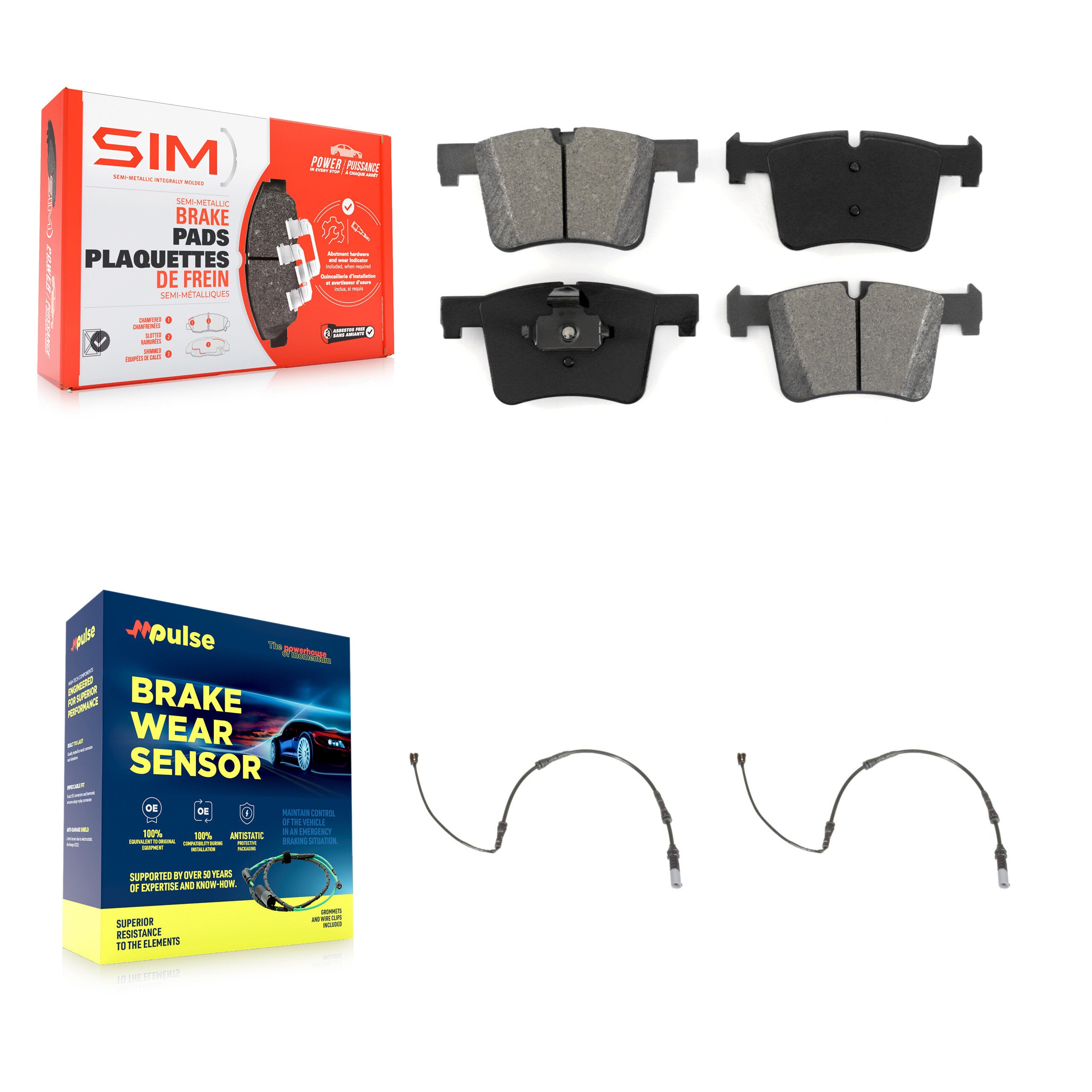 Front Semi-Metallic Brake Pads Wear Sensor Kit For BMW 328i xDrive 330i 320i 335i 428i GT KSW-100466