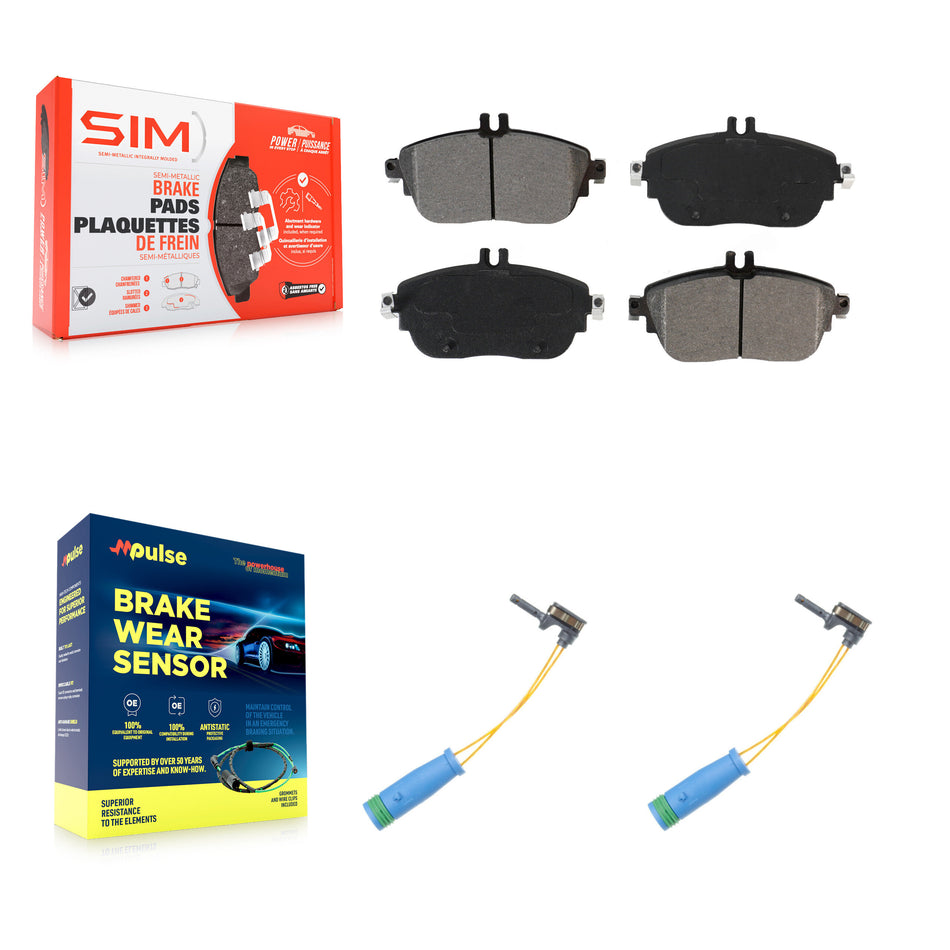 Front Semi-Metallic Disc Brake Pad Wear Sensor Kit For Mercedes-Benz GLA250 CLA250 B250 B KSW-100472