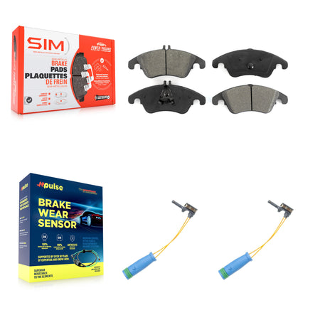 Front Semi-Metallic Disc Brake Pads And Wear Sensors Kit For Mercedes-Benz C250 E400 KSW-100473