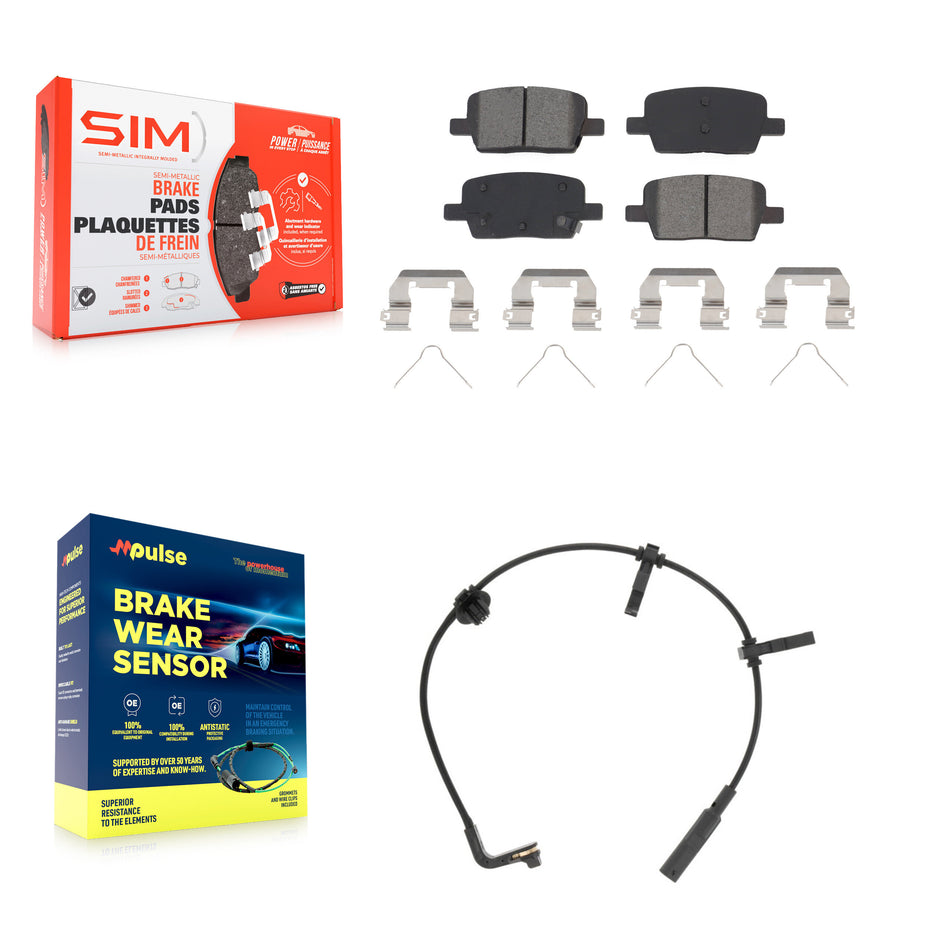 Rear Semi-Metallic Disc Brake Pads And Wear Sensors Kit For Cadillac CT6 KSW-100494