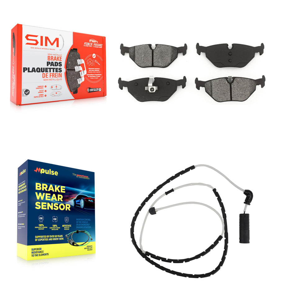 Rear Semi-Metallic Disc Brake Pads And Wear Sensors Kit For BMW Z4 KSW-100498