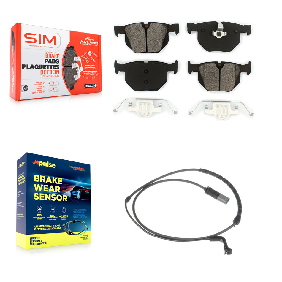 Rear Semi-Metallic Disc Brake Pads And Wear Sensors Kit For BMW X5 X6 KSW-100520