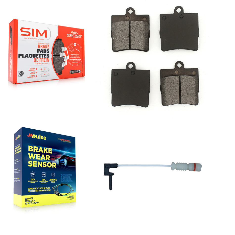 Rear Semi-Metallic Disc Brake Pads And Wear Sensors Kit For Chrysler Crossfire KSW-100534