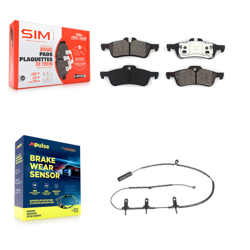 Rear Semi-Metallic Disc Brake Pads And Wear Sensors Kit For Mini Cooper KSW-100549
