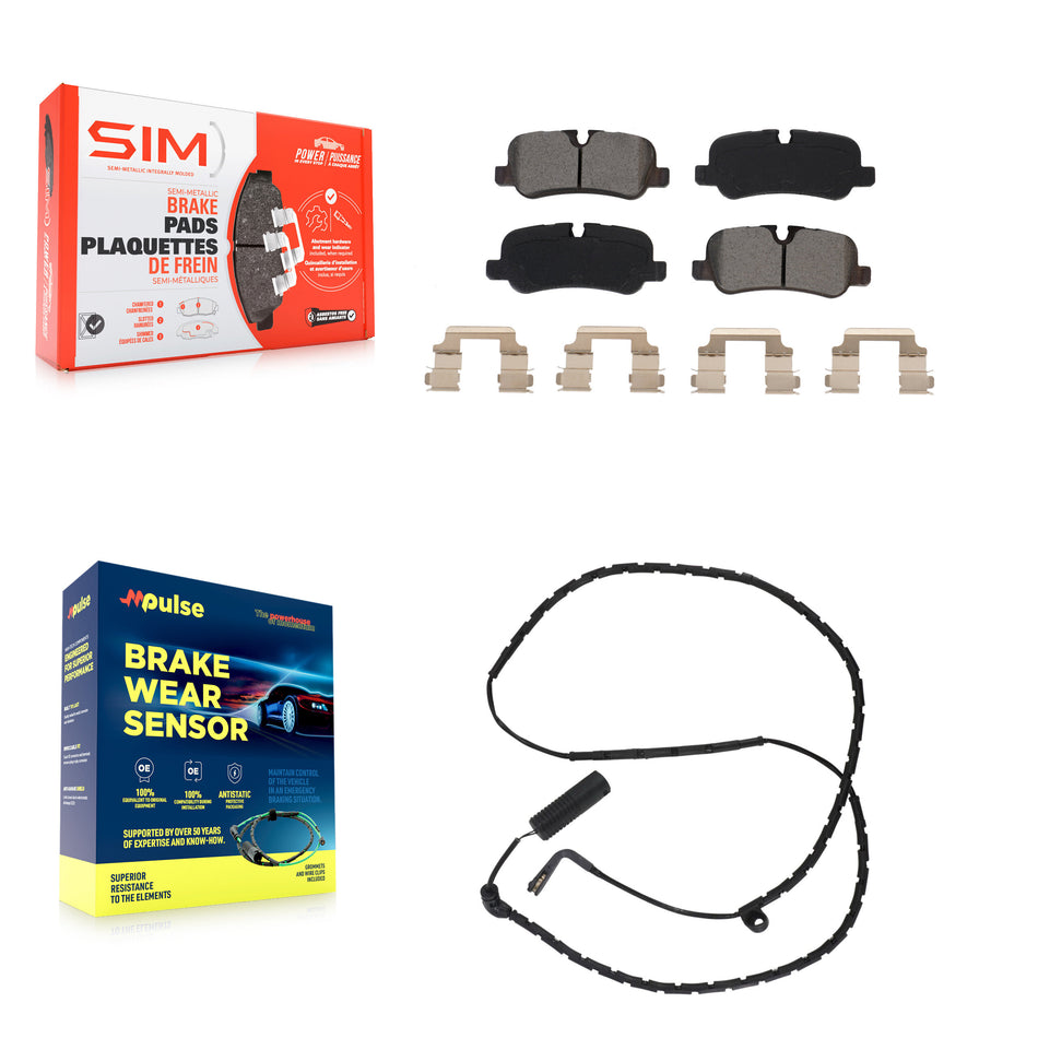 Rear Semi-Metallic Disc Brake Pads And Wear Sensors Kit For Land Rover Range KSW-100568