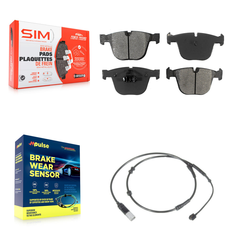 Rear Semi-Metallic Brake Pads Wear Sensor Kit For BMW 750i xDrive 750Li 740Li Alpina B7 7 KSW-100572