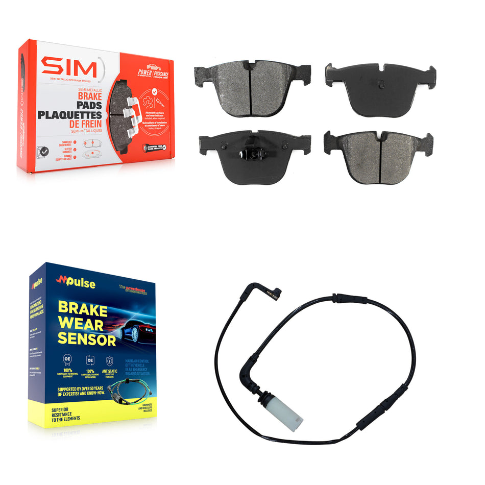 Rear Semi-Metallic Disc Brake Pad Wear Sensor Kit For BMW 650i 645Ci 550i M5 M6 545i 535i KSW-100574