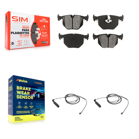 Rear Semi-Metallic Disc Brake Pads And Wear Sensors Kit For BMW 330Ci 330i 330xi 3.0L KSW-100603