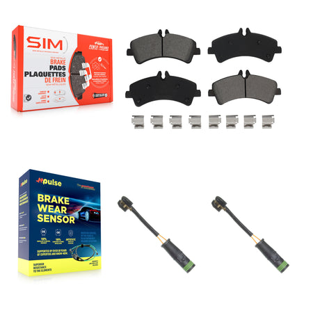 Rear Semi-Metallic Brake Pad Wear Sensor Kit For Mercedes-Benz Sprinter 3500 Freightliner KSW-100608