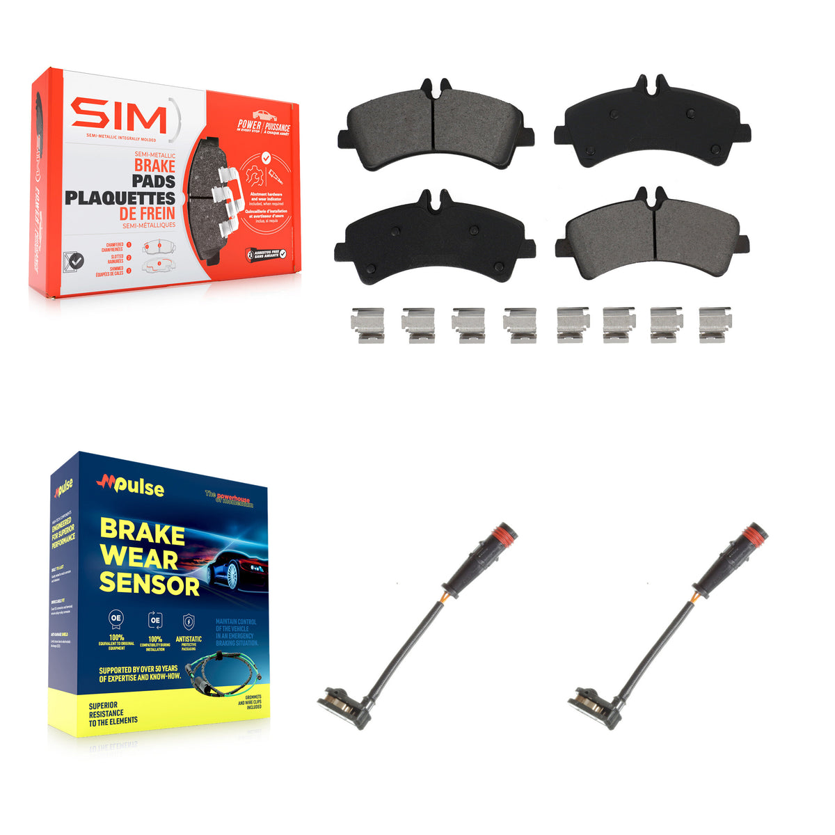 Rear Semi-Metallic Disc Brake Pad & Wear Sensor Kit For Sprinter 3500 Mercedes-Benz Dodge KSW-100610