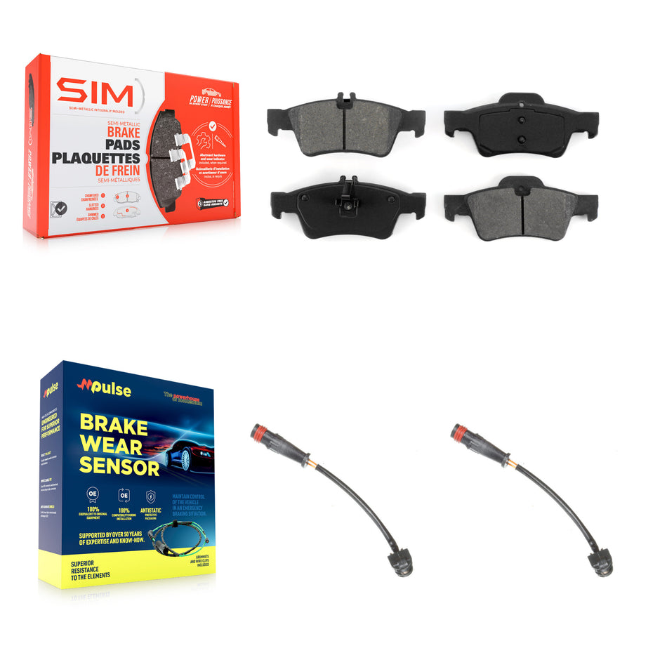 Rear Semi-Metallic Disc Brake Pads And Wear Sensors Kit For Mercedes-Benz SL63 AMG SL65 KSW-100613