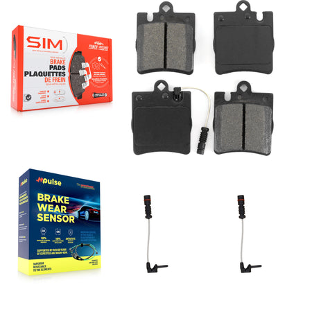 Rear Semi-Metallic Brake Pad And Extra Wear Sensor Kit For Mercedes-Benz E320 CLK320 E430 KSW-100618