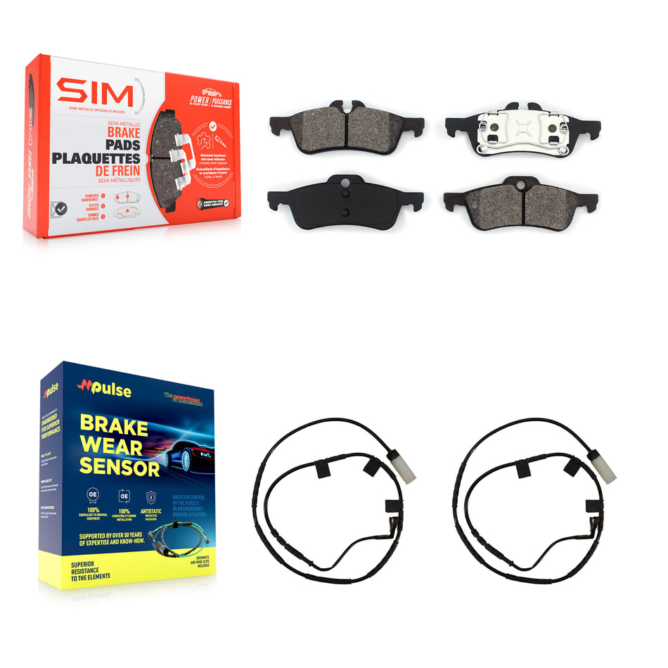 Rear Semi-Metallic Disc Brake Pads And Wear Sensors Kit For 2006 Mini Cooper 1.6L KSW-100625