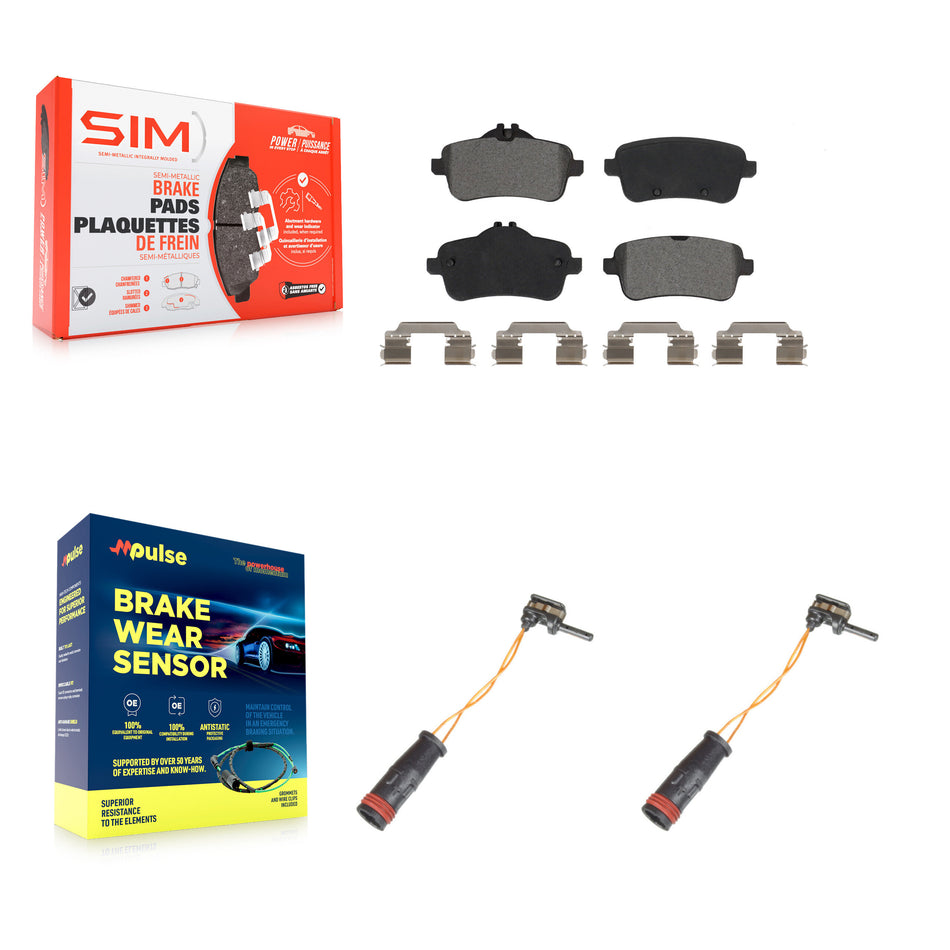 Rear Semi-Metallic Brake Pads Wear Sensor Kit For Mercedes-Benz ML350 GLE400 GLE350 GL350 KSW-100637
