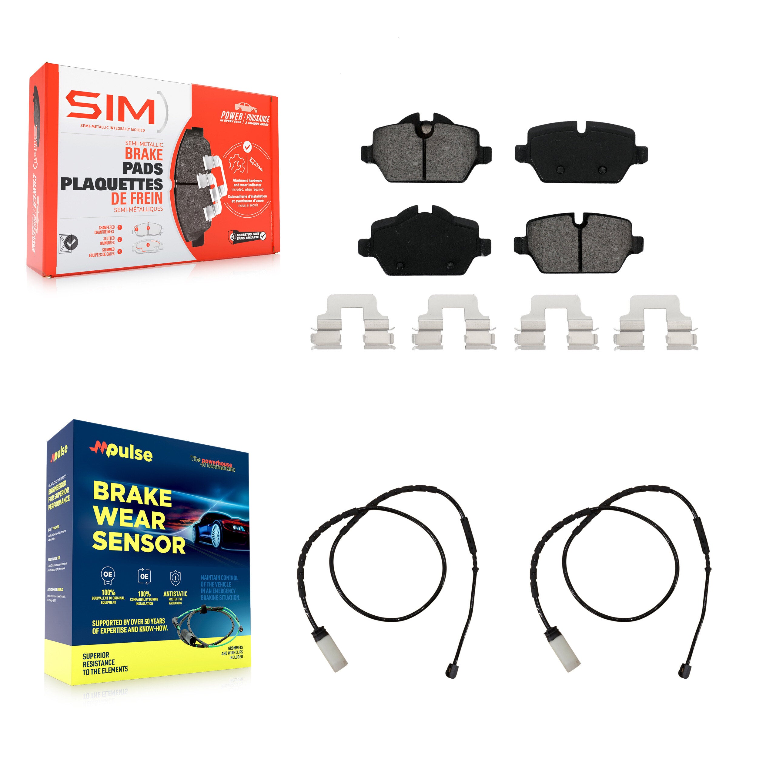 Rear Semi-Metallic Disc Brake Pads And Wear Sensor Kit For Mini Cooper Countryman Paceman KSW-100666