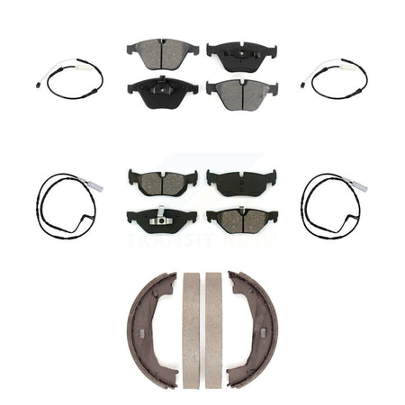 Front Rear Semi-Metallic Disc Brake Pads And Wear Sensors Kit (7Pc) For BMW 323i 328i KSW-100694