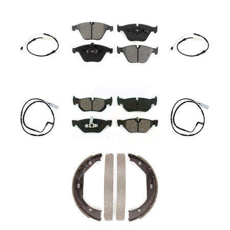 Front Rear Semi-Metallic Disc Brake Pads And Wear Sensors Kit (7Pc) For BMW 328i KSW-100696