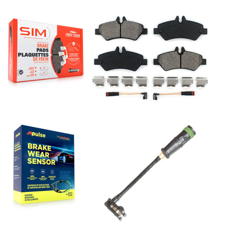 Rear Semi-Metallic Brake Pads & Extra Wear Sensor Kit For Freightliner Sprinter 2500 3500 KSW-100702