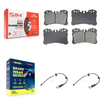 Front Semi-Metallic Disc Brake Pads And Wear Sensors Kit For Lexus LS500 LS500h KSW-100712