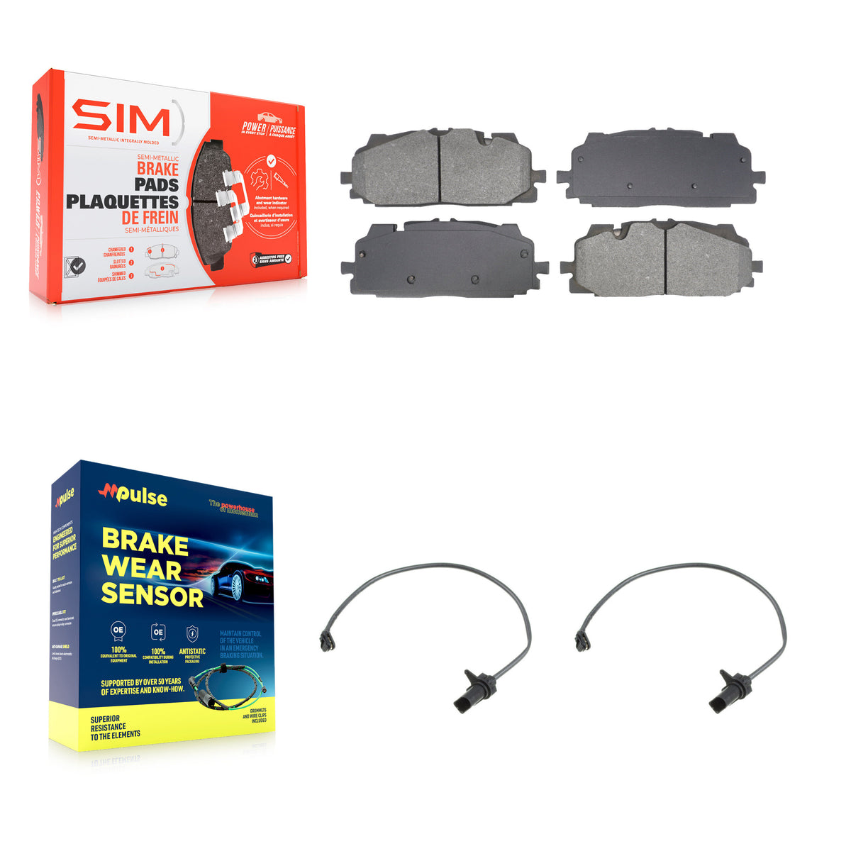 Front Semi-Metallic Brake Pad Wear Sensor Kit For Audi Q7 SQ5 S5 Q8 S4 Sportback A6 A7 A8 KSW-100713