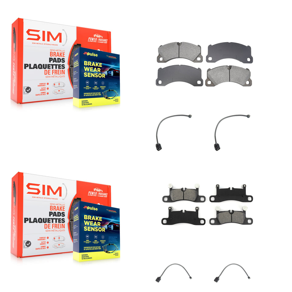 Front Rear Semi-Metallic Disc Brake Pads Wear Sensor Kit For Porsche Cayenne with Harness KSW-100722