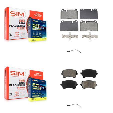 Front Rear Semi-Metallic Disc Brake Pads And Wear Sensors Kit For Audi Q5 To 5 3 2015 KSW-100733