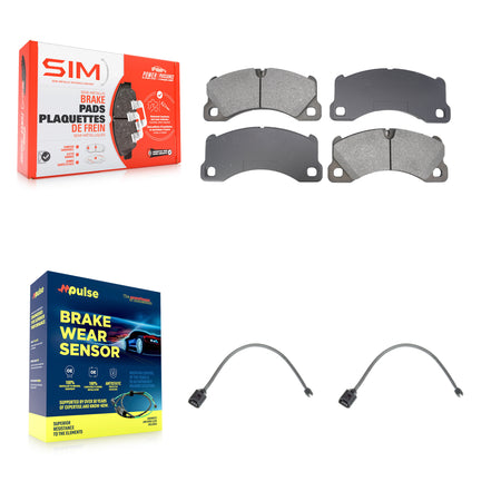 Front Semi-Metallic Disc Brake Pads And Wear Sensors Kit For Volkswagen Touareg KSW-100771