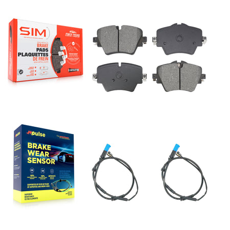 Front Semi-Metallic Disc Brake Pads And Wear Sensors Kit For BMW X3 X4 KSW-100776