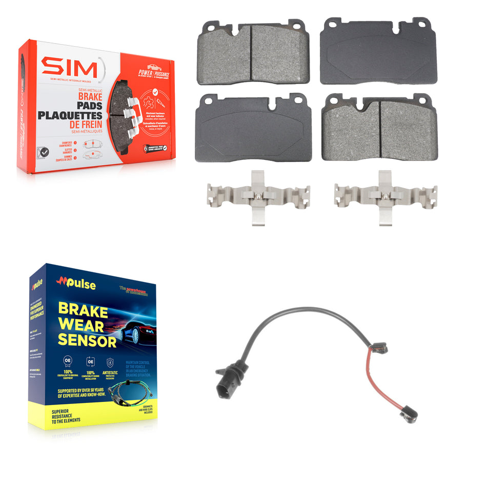 Front Semi-Metallic Disc Brake Pads And Wear Sensors Kit For Audi Q5 KSW-100777